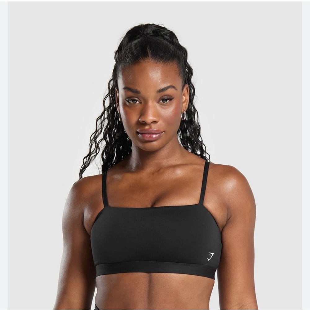 Gymshark Cutout Bandeau Sports Bra Black Square-Neck Sports Bra